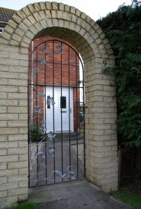 Metal hand crafted gate detail