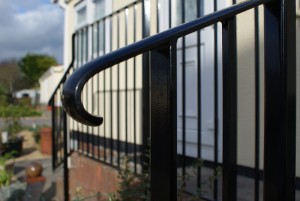 Metal balustrades and hand rails detail