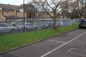 UWE galvanised palisade fence